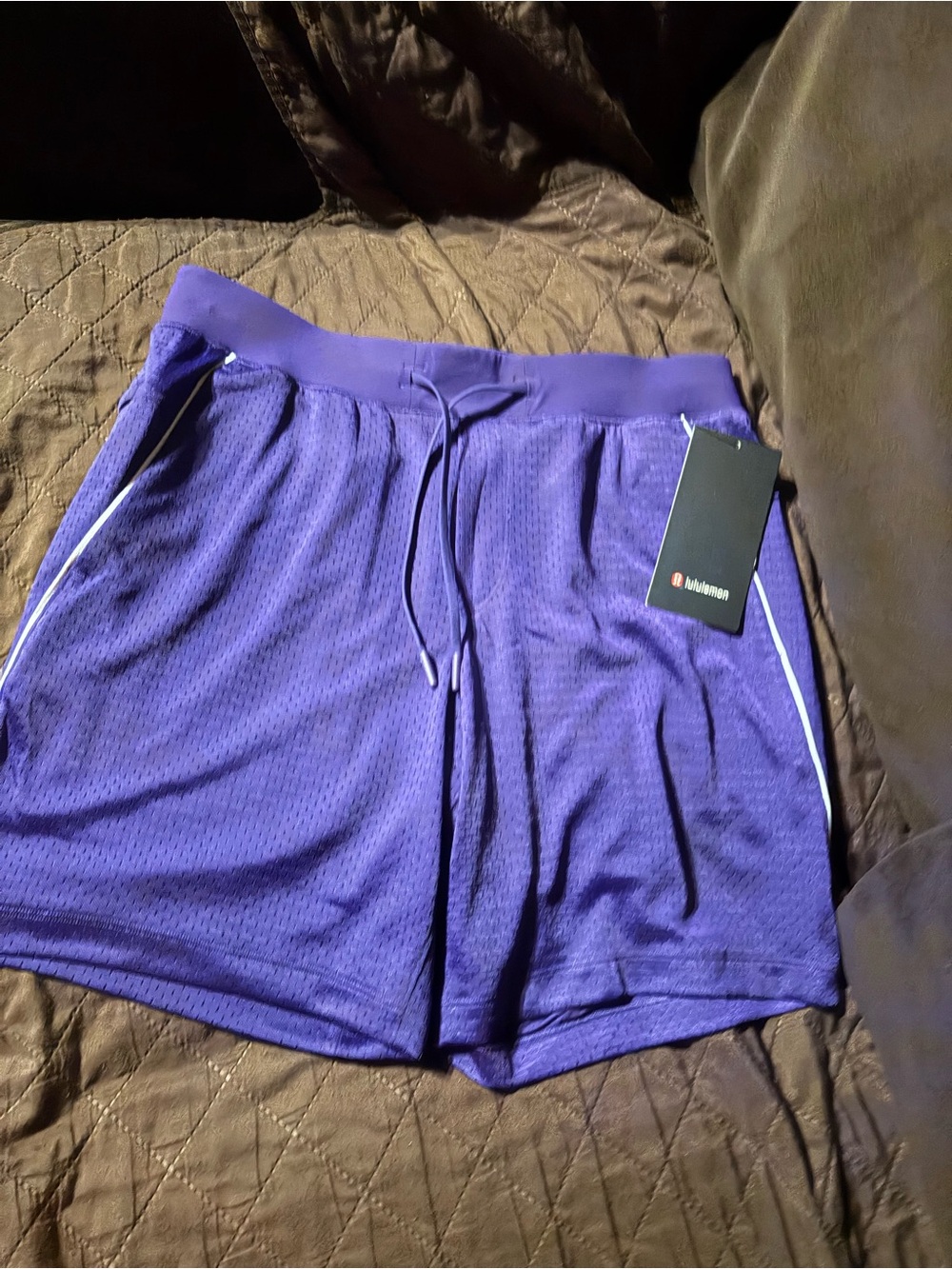 lululemon athletica Purple Mesh Drawstring Athletic Shorts